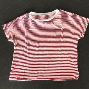 Red and white striped top from Zara